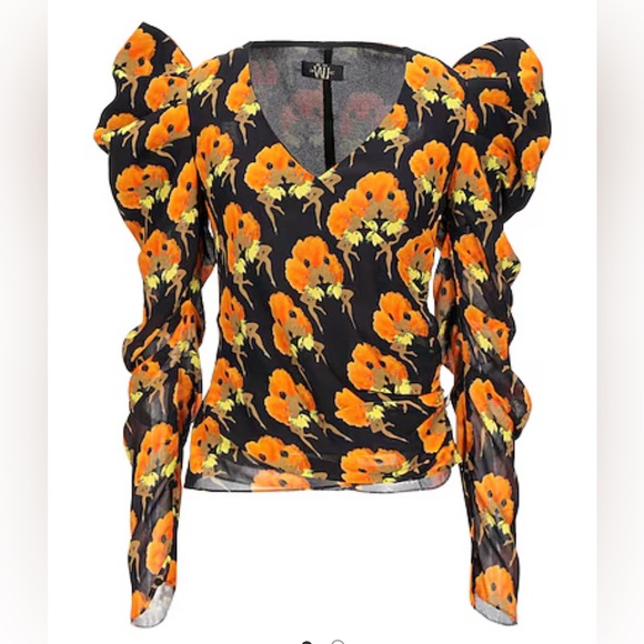 De La Vali Tops - DE LA VALI
TOPS Floral Puff Sleeve Top blouse